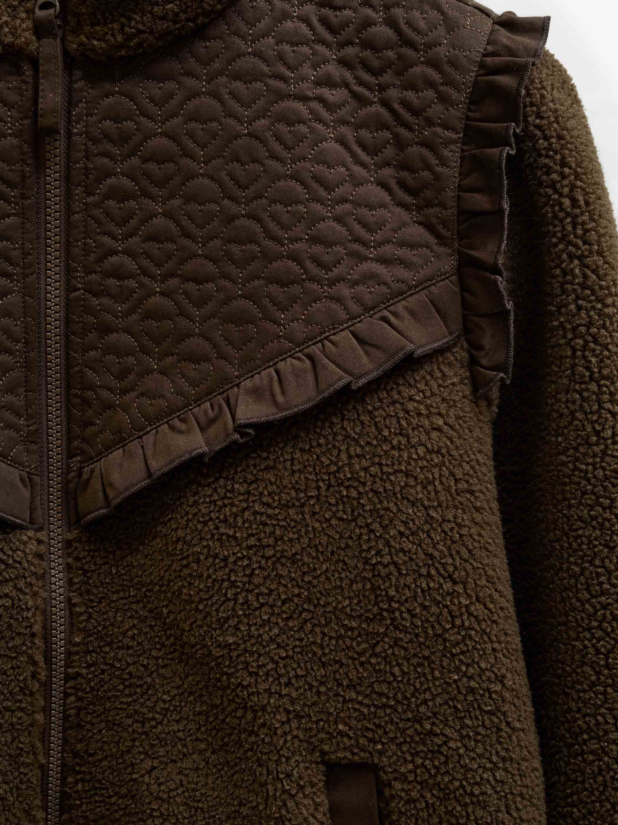 Quilted Yoke Teddy Jacket - Tween - Dark Brown | 101684 Hailey