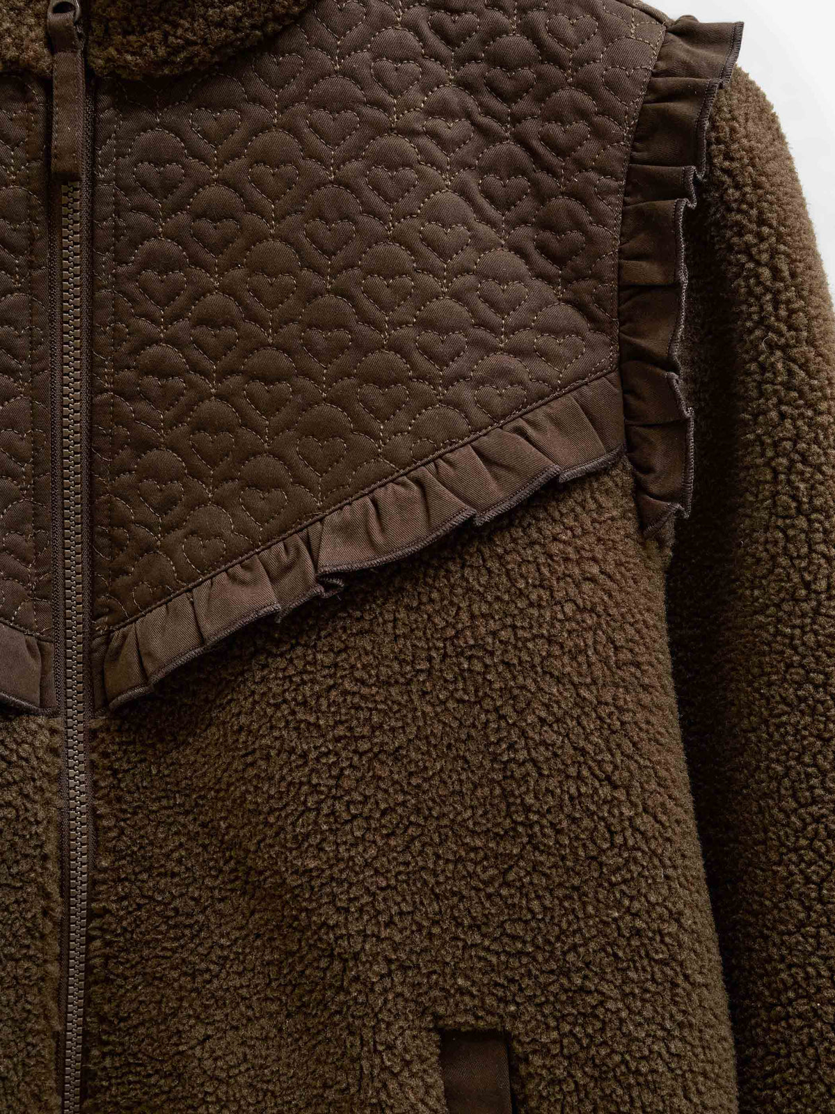 Quilted Yoke Teddy Jacket - Tween - Dark Brown | 101684 Hailey