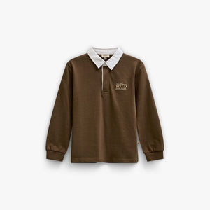 Long-Sleeve Jersey Polo - Kids - Dark Brown | 101693 Ruben