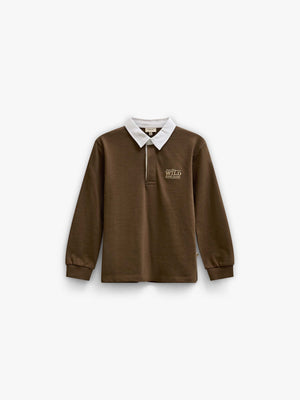 Long-Sleeve Jersey Polo - Kids - Dark Brown | 101693 Ruben