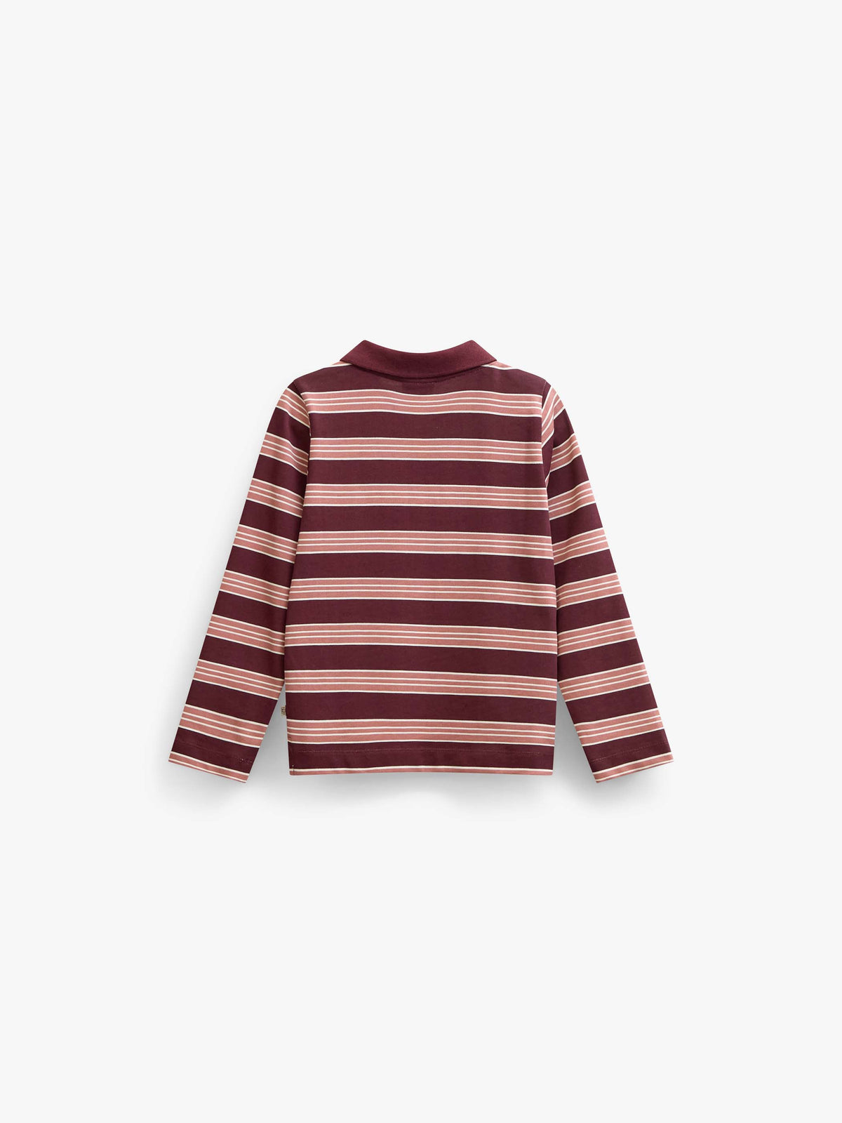 Striped Long-Sleeve Jersey Polo - Tween - Bordeaux | 101698 Hope