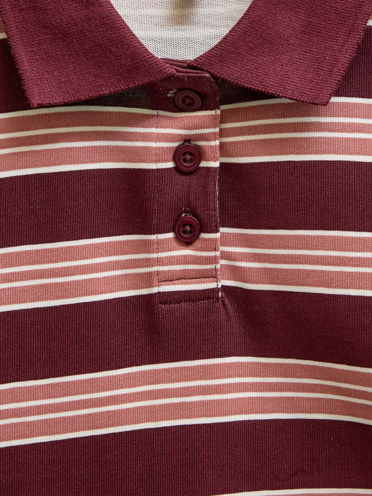 Striped Long-Sleeve Jersey Polo - Tween - Bordeaux | 101698 Hope