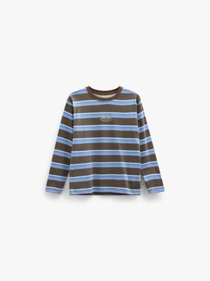 Striped Long-Sleeve T-Shirt - Kids - Brown /Blue | 101699 Hugo