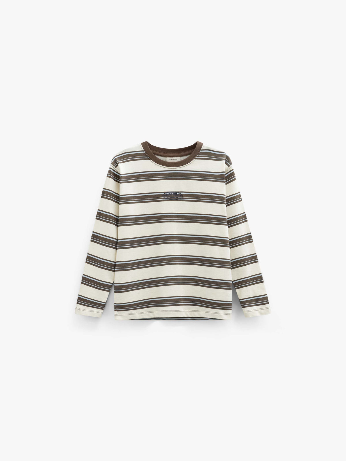 Striped Long-Sleeve T-Shirt - Kids - Offwhite/Brown | 101701 Hugo