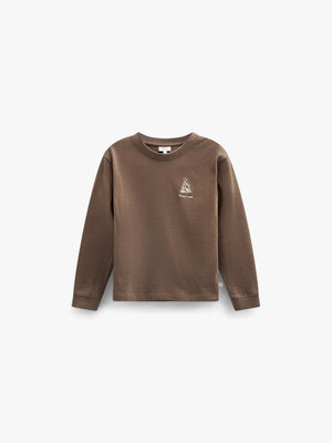 Long-Sleeve T-Shirt with Back Print - Kids - Brown | 101709 Weston