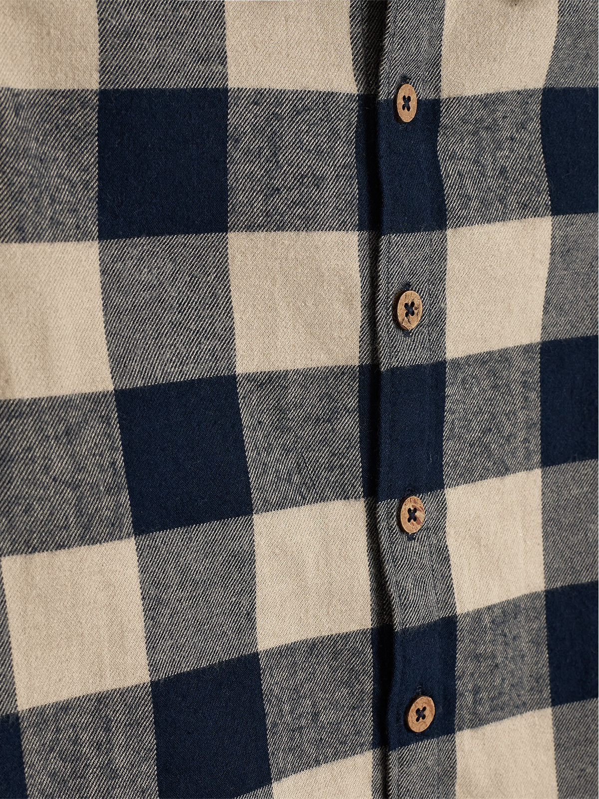 Macro Gingham Flannel Shirt - Kids - Navy/Beige