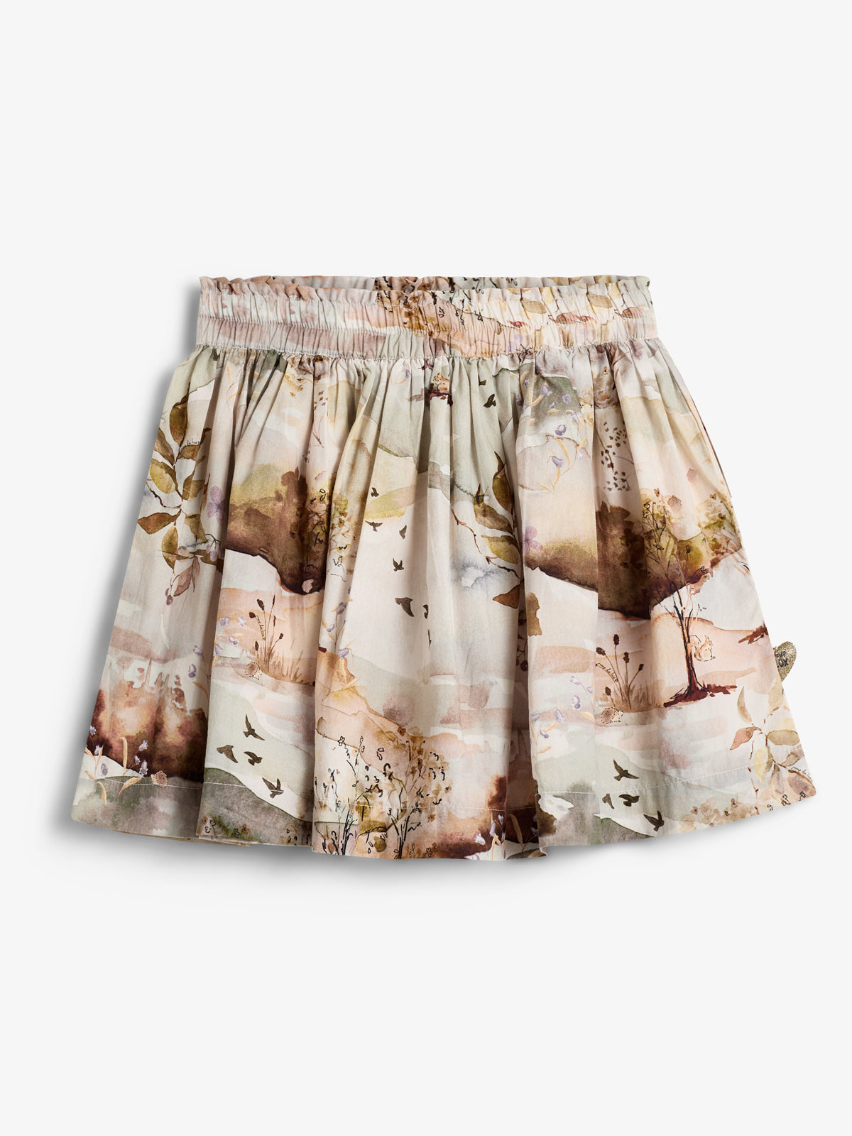 Poplin Skirt w. Scenic Print - Kids - Moonlight/Purple