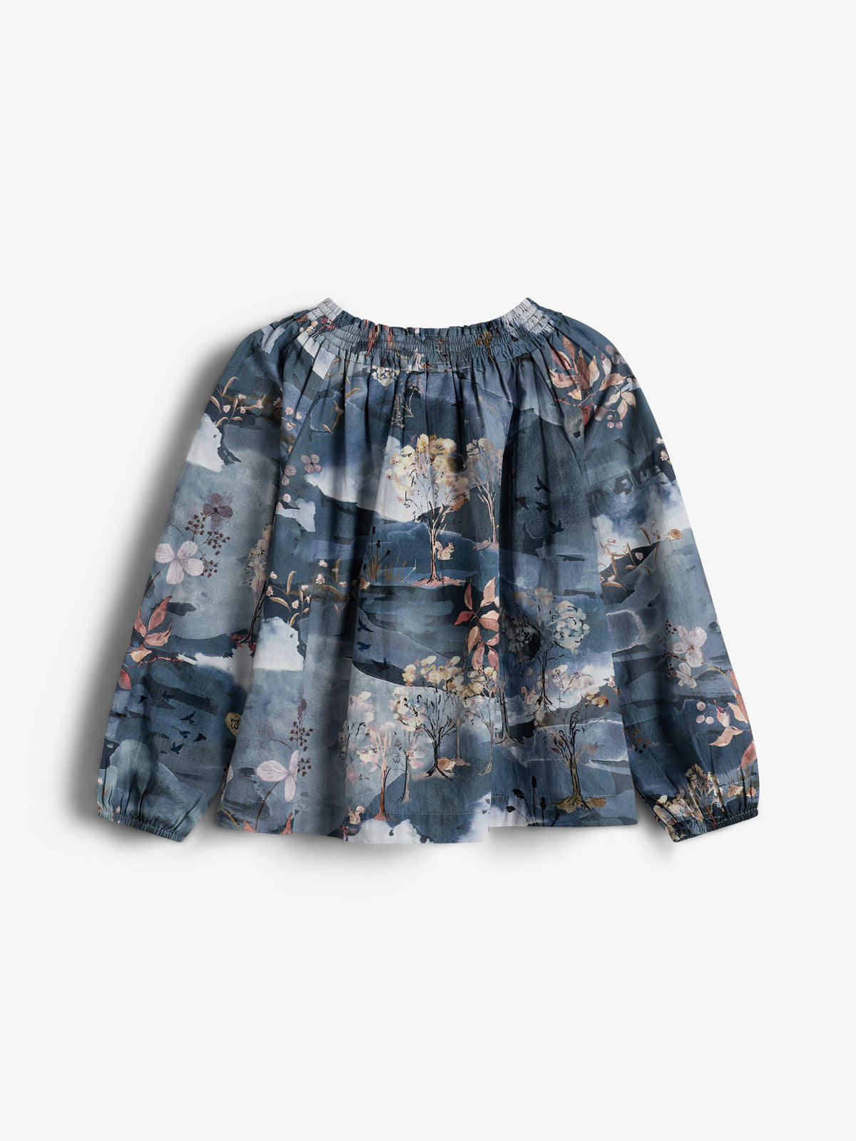 Poplin Tunic w. Scenic Print - Kids - Blue/Rose