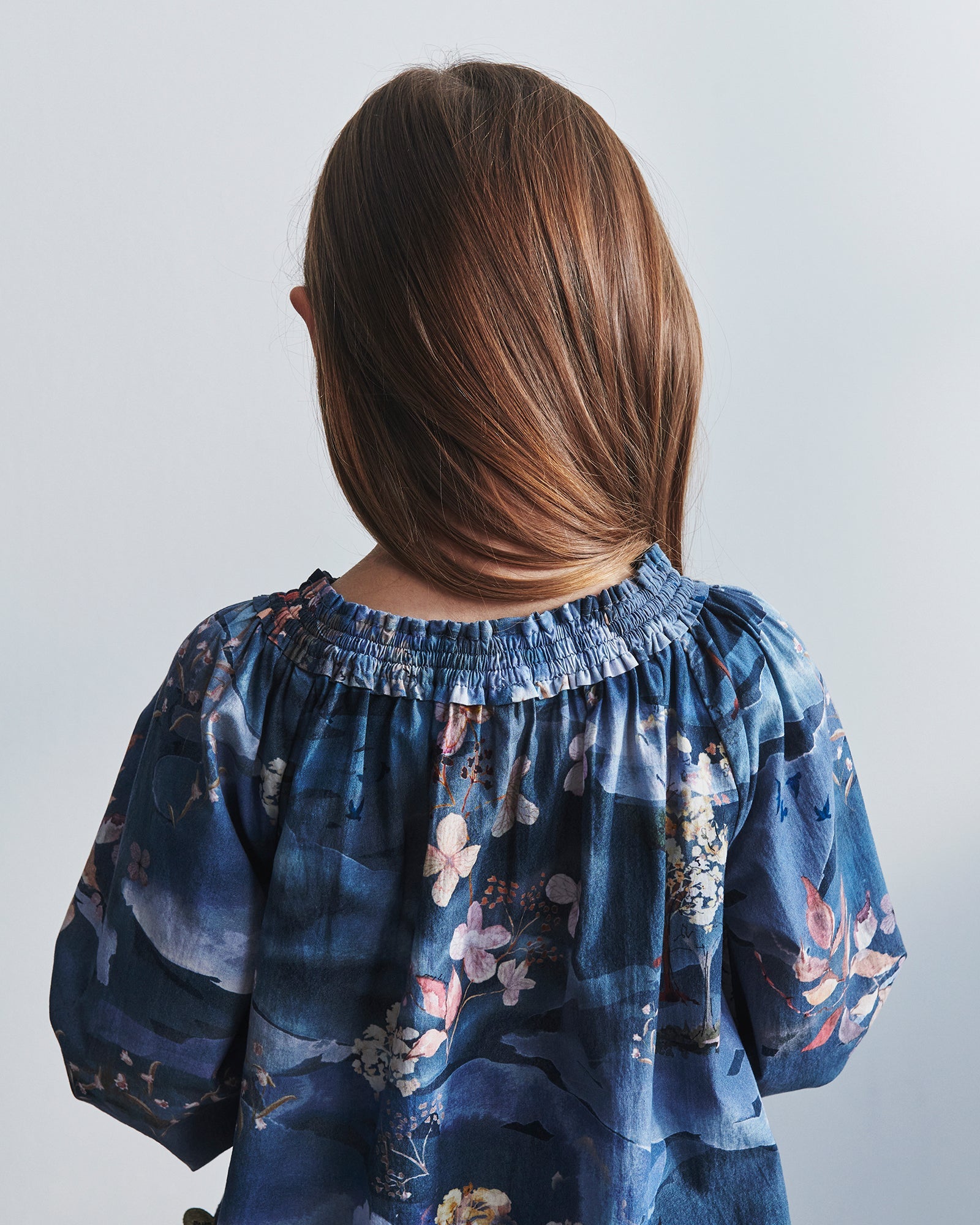 Poplin Tunic w. Scenic Print - Kids - Blue/Rose