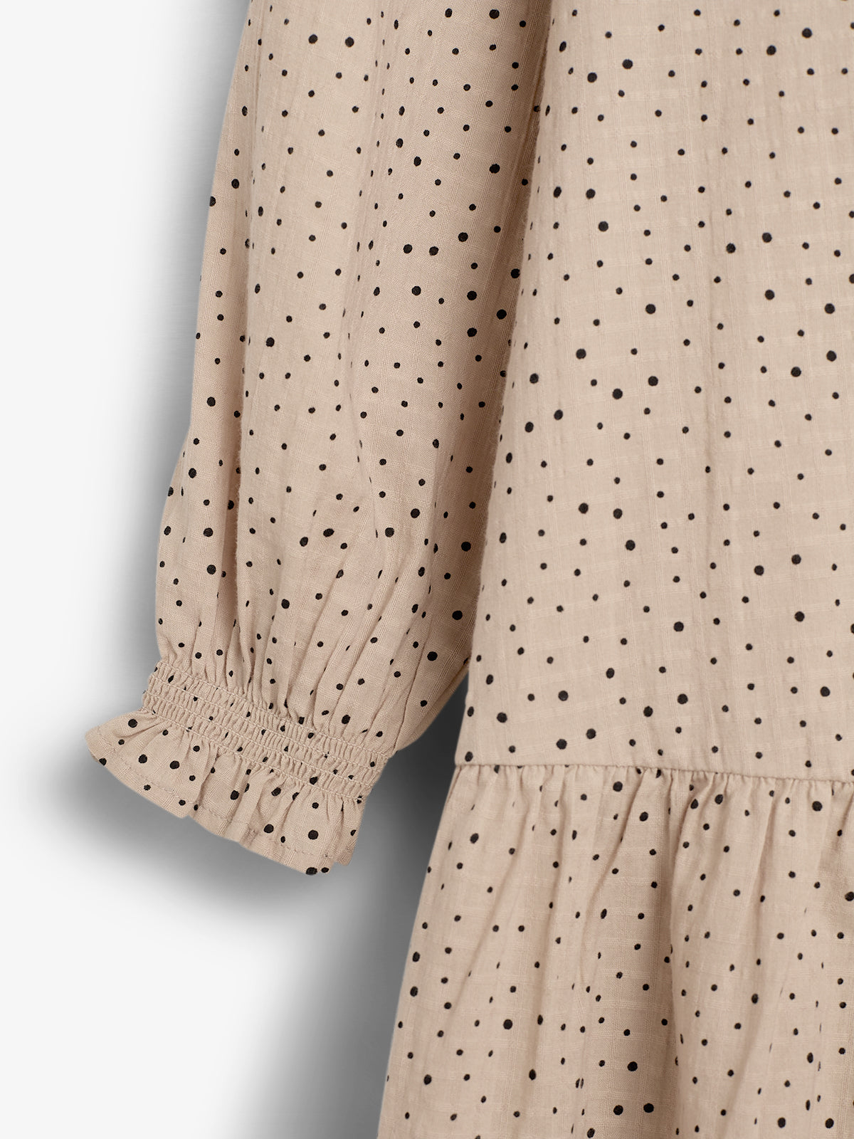 Cotton Dress w. Micro Dots - Kids - Moonlight