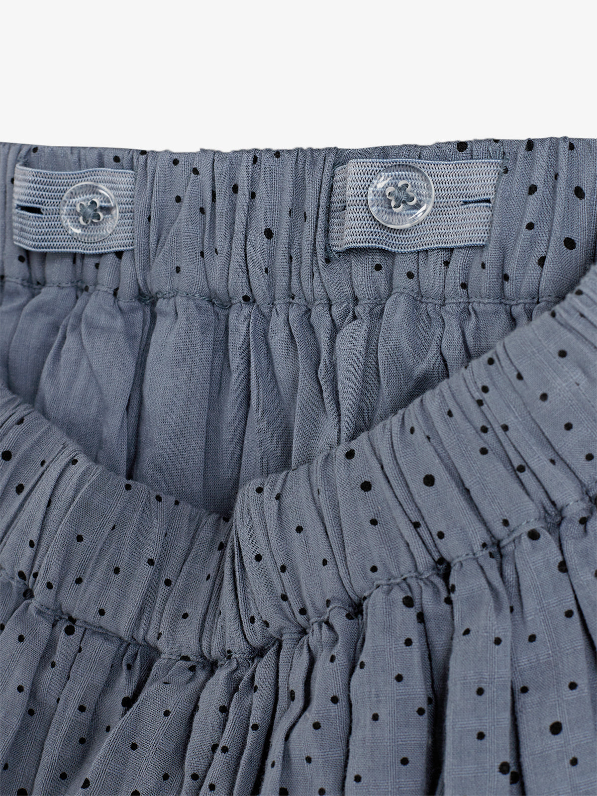 Cotton Skirt w. Micro Dots - Kids - Dusty Blue