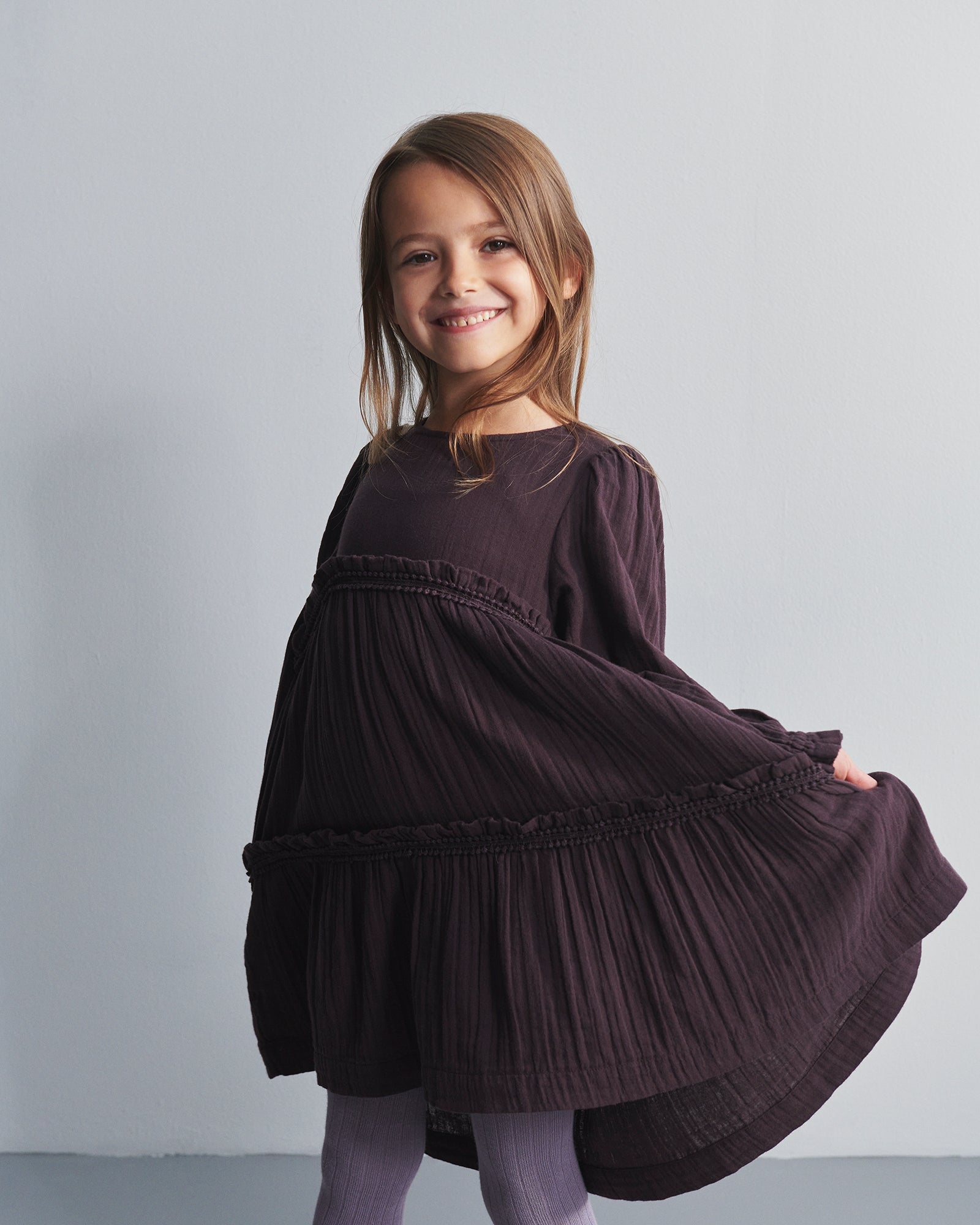 Boho Dress - Kids - Dark Purple