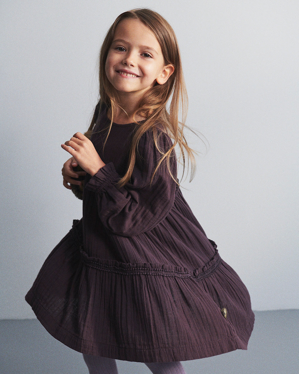 Boho Dress - Kids - Dark Purple