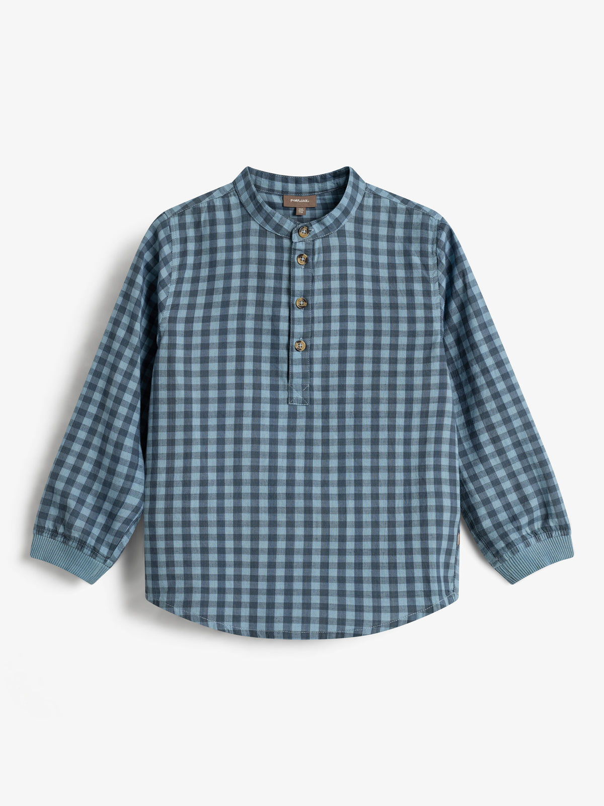 Micro Gingham Cotton Shirt - Kids - Blue