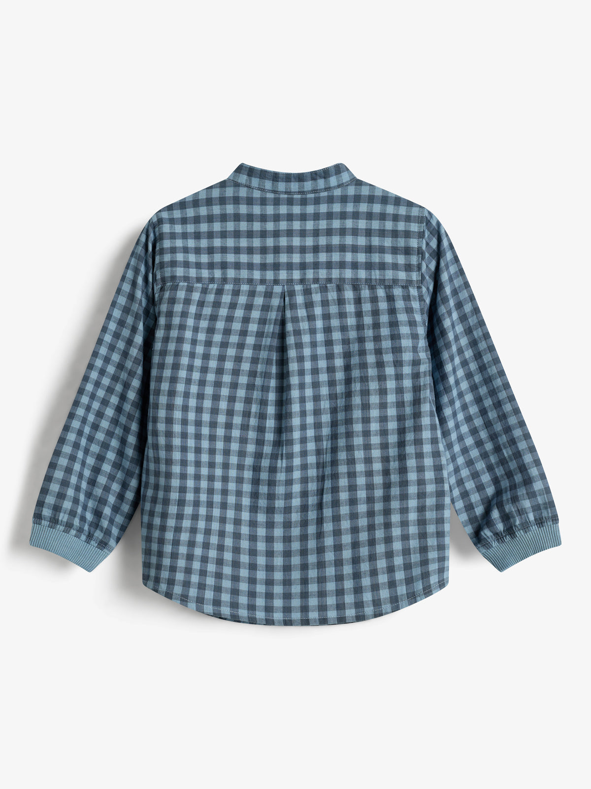 Micro Gingham Cotton Shirt - Kids - Blue