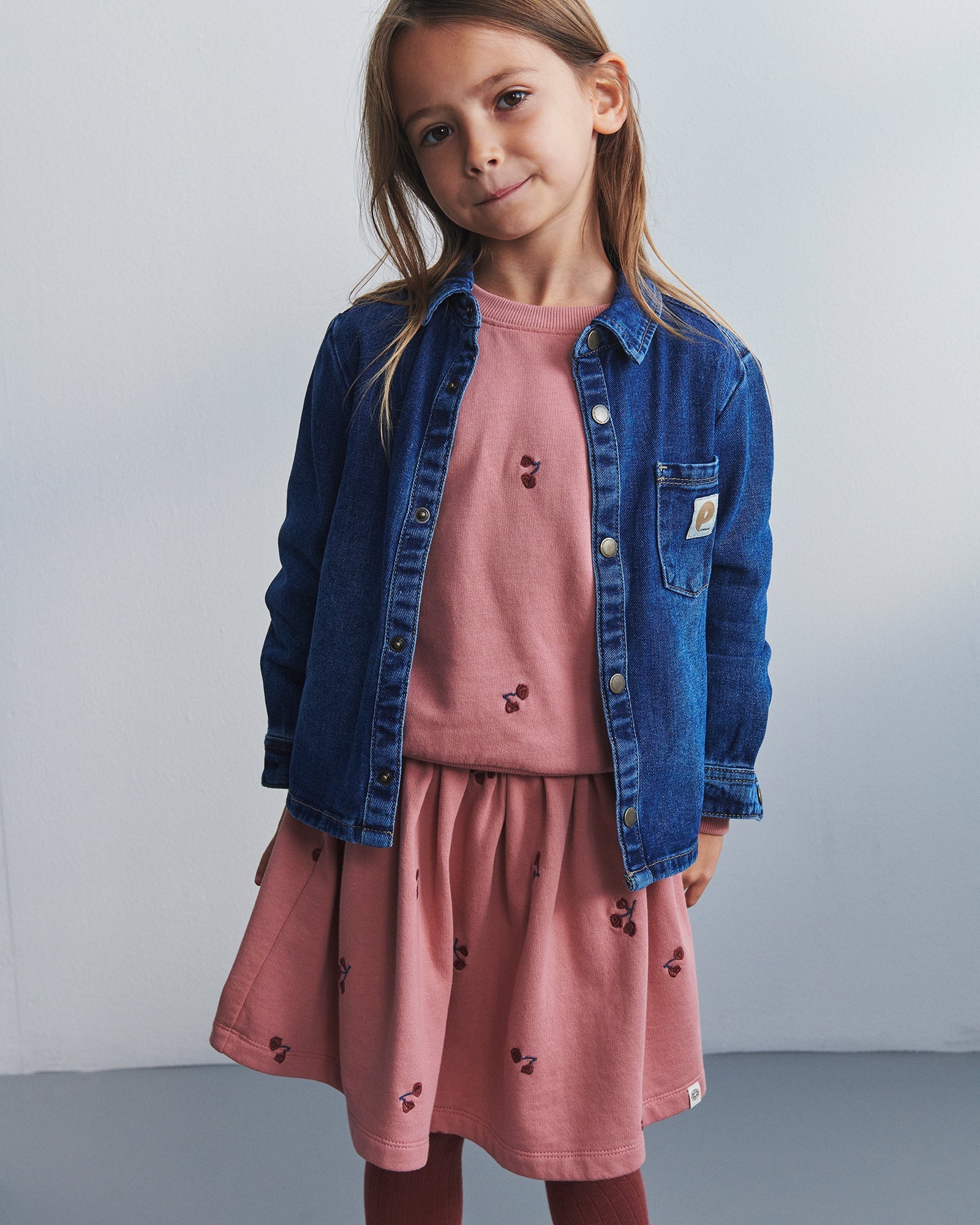 Sweatshirt w. Embroidery - Kids - Dusty Rose