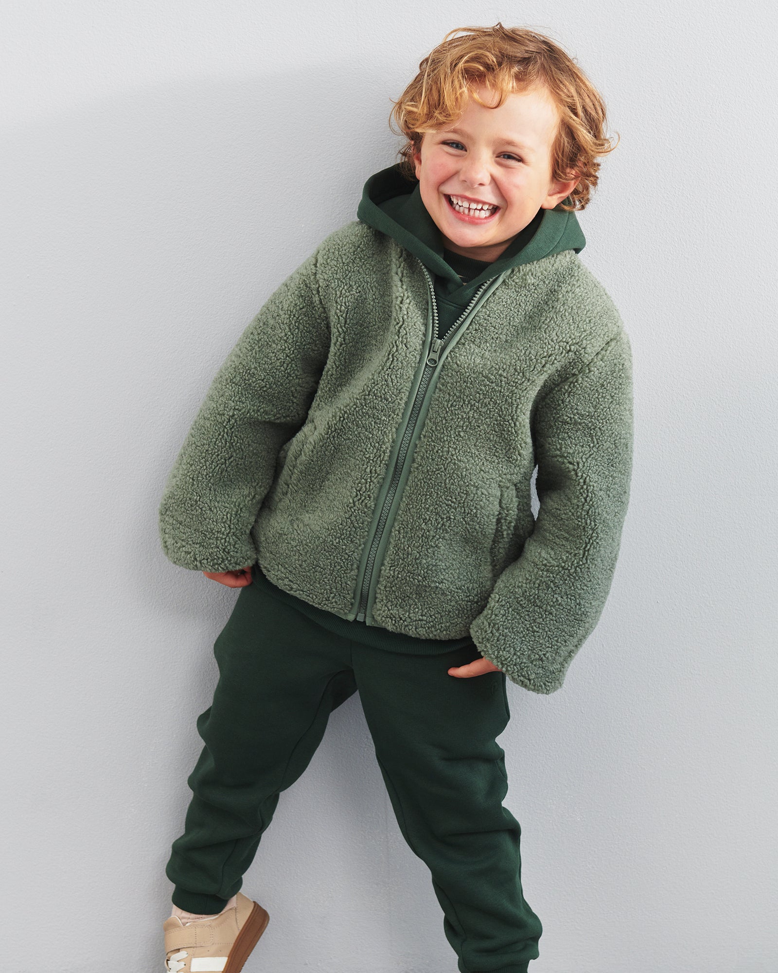 Hoodie w. Kangaroo Pocket - Kids - Dark Green