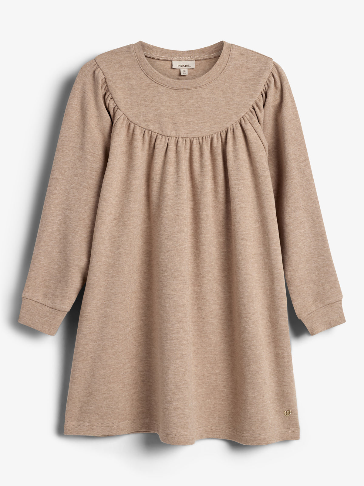 Plush Jersey Dress - Kids - Beige Melange