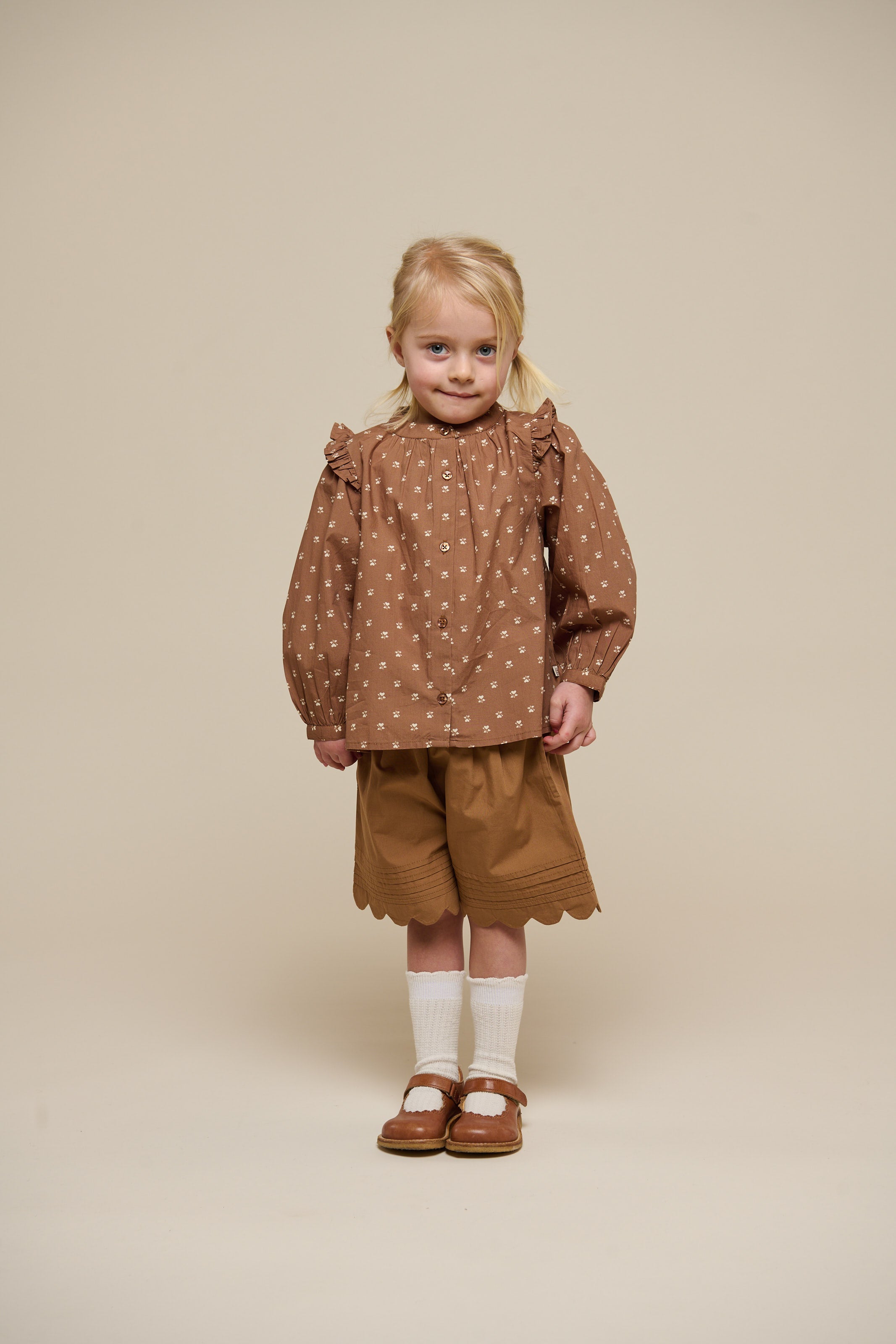 Printed Poplin Shirt Blouse - Kids - Coconut | 101057 Camilla