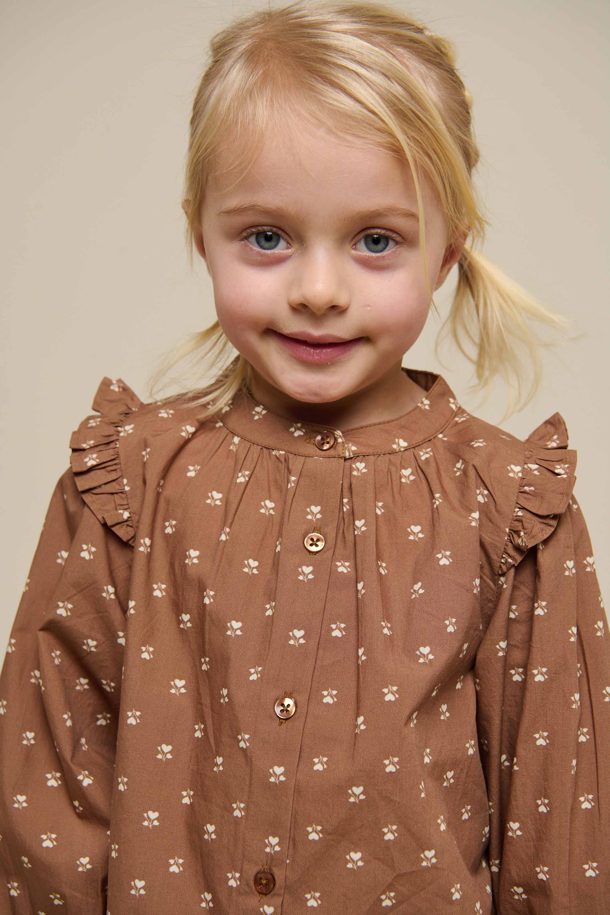 Printed Poplin Shirt Blouse - Kids - Coconut | 101057 Camilla