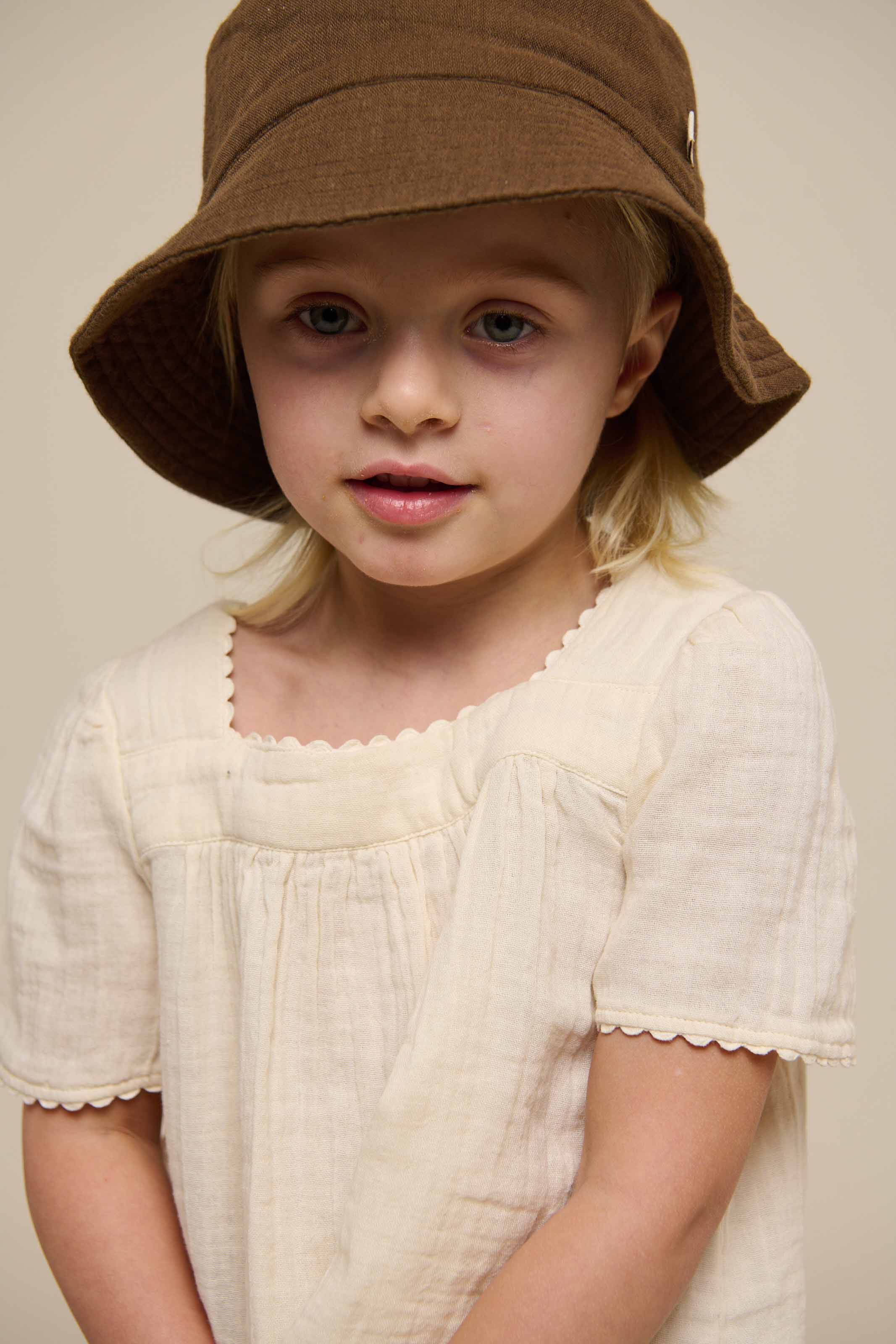 Gauze Short Sleeve Blouse - Kids - Off White | 100918 Jasmine