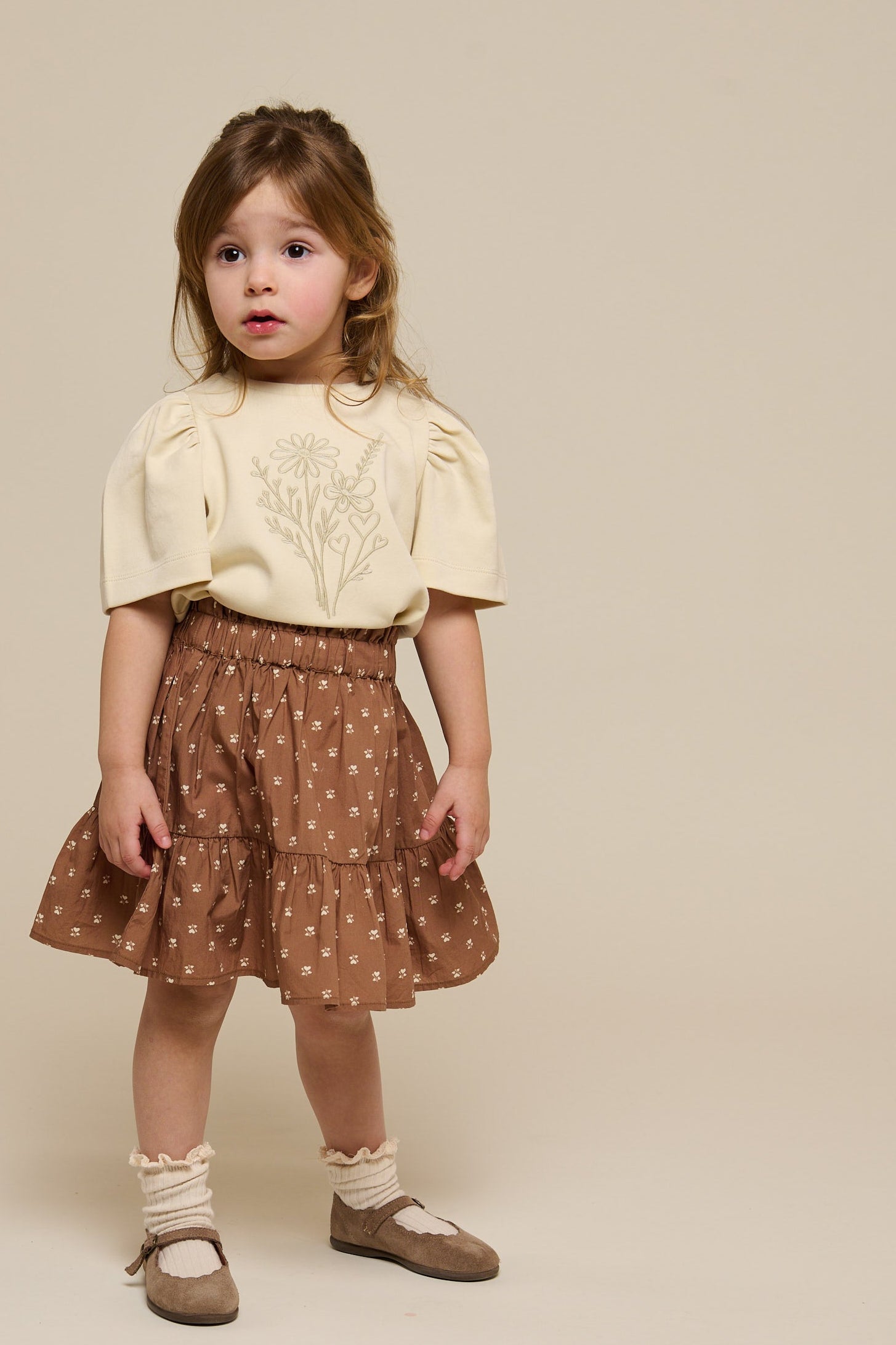Printed Poplin Skirt - Kids - Coconut | 101055 Camilla