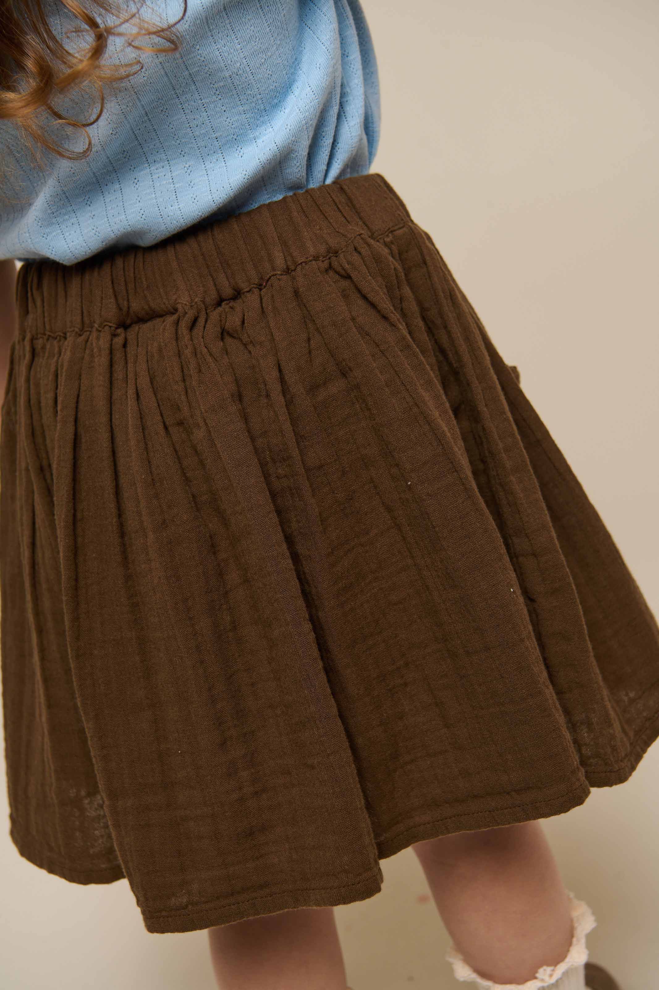 Gauze Skirt - Kids - Dark Brown | 100934 Jasmine
