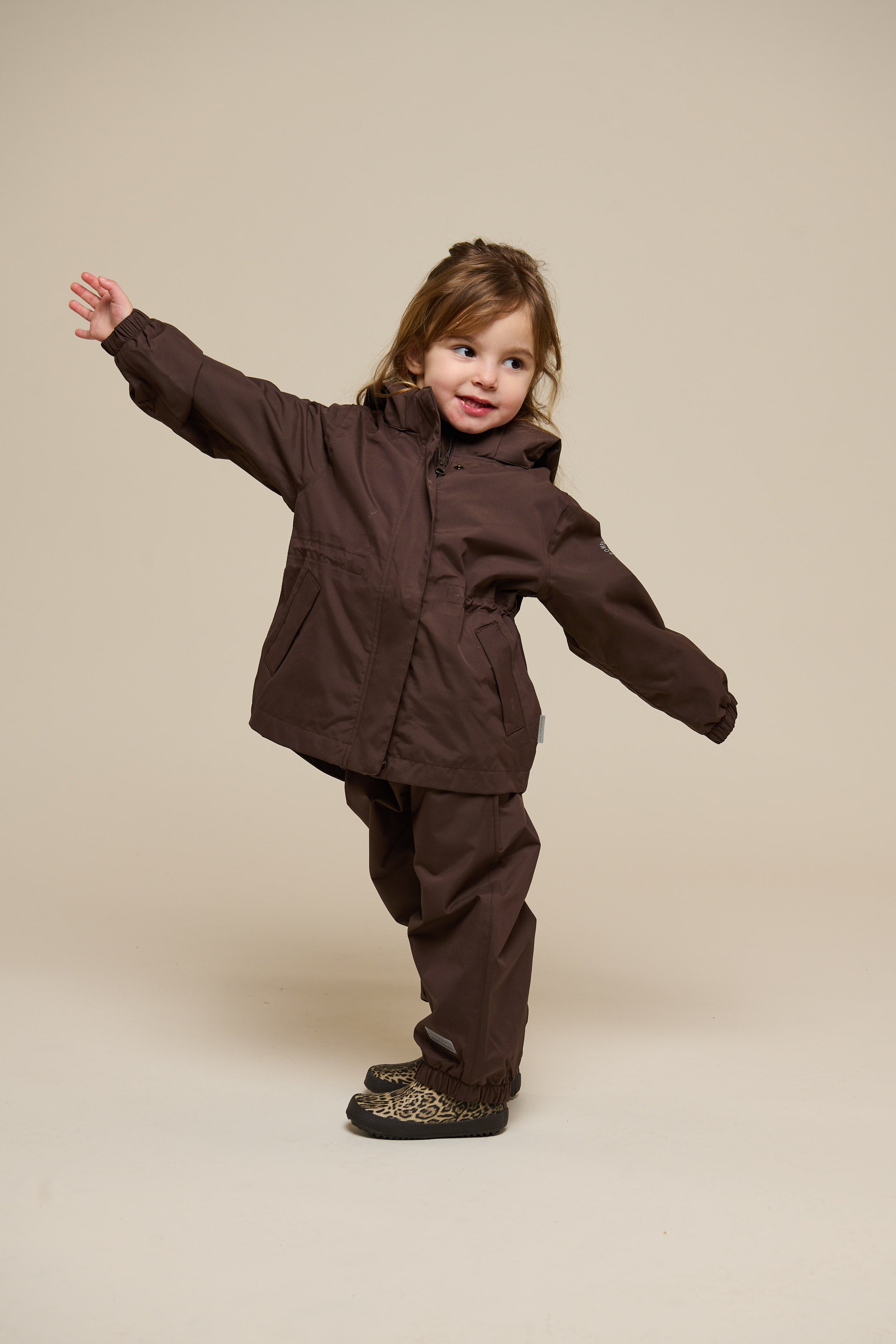 Shell Jacket with Drawstring - Kids - Chocolate | 100497 Lucy