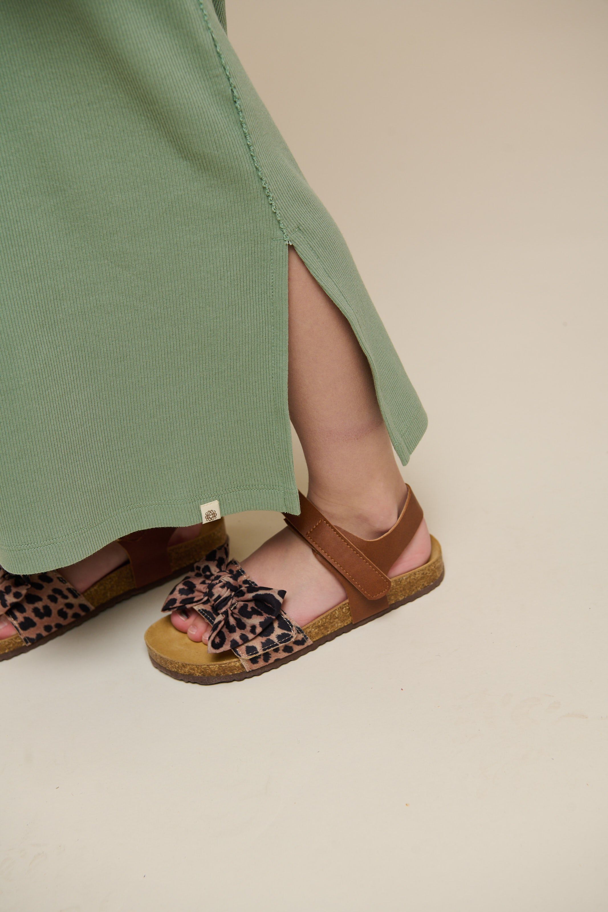 Modal Rib Long T-shirt Dress - Tween - Dusty Green | 101295 Lottie