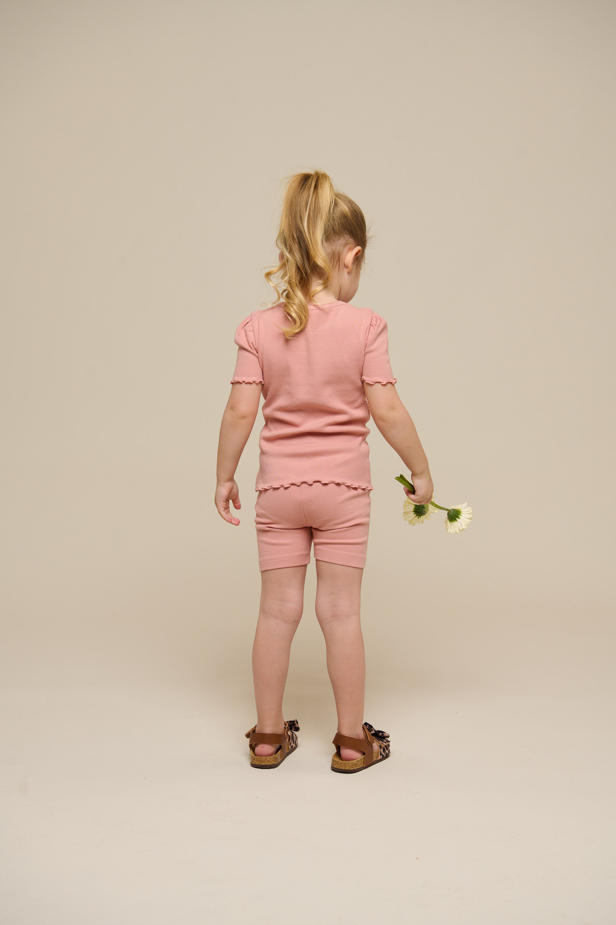 Modal Rib Short Tights - Kids - Rose Tan | 101314 Lottie