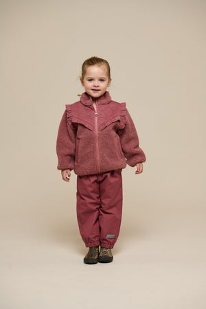 Pile Zip Jacket with Frills - Kids - Old Rose | 100636 Madison