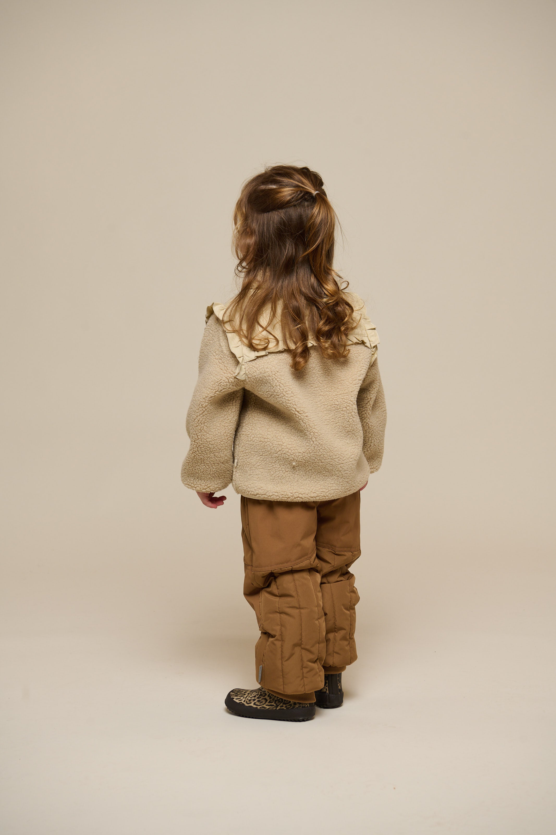 Pile Zip Jacket with Frills - Kids - Nature | 100638 Madison