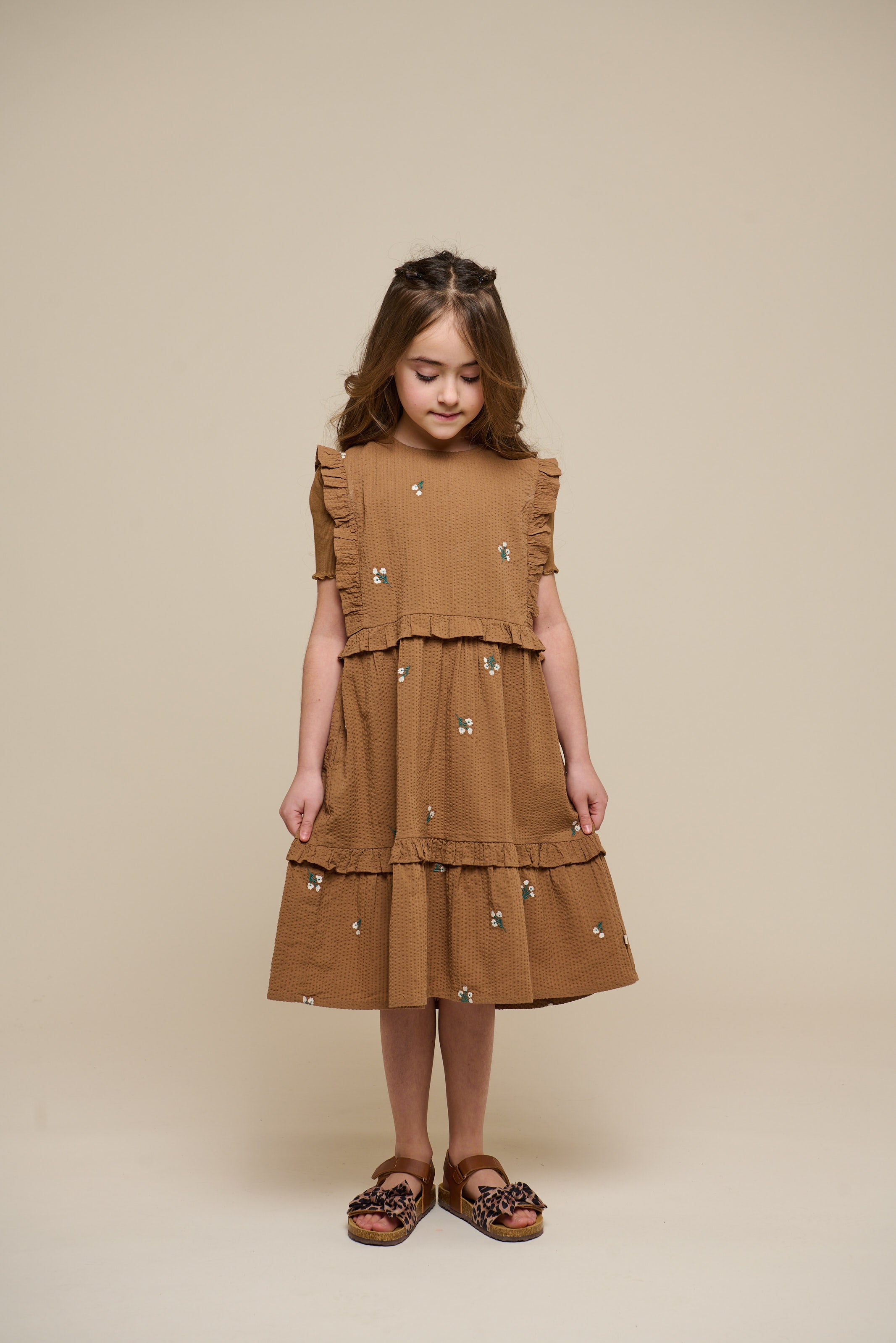 Embroidered Seersucker Dress - Tween - Coconut | 100979 Nora
