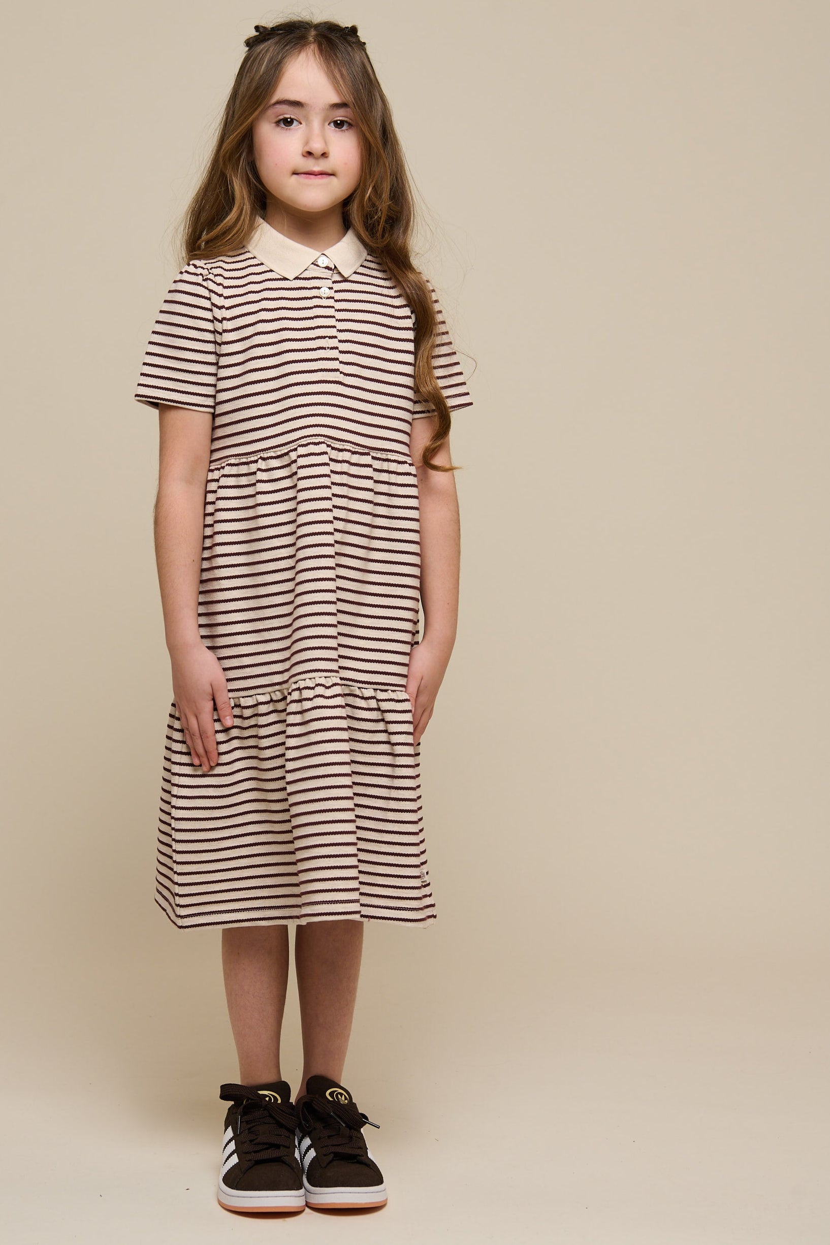 Striped Jersey Dress - Tween - Brown | 101011 Emmie