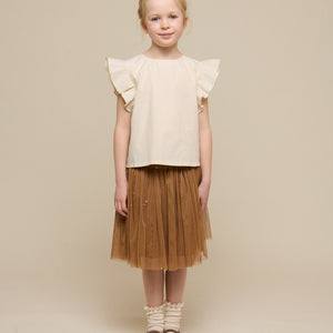 Poplin Blouse with Embroidery - Tween - Offwhite | 101074 Barbara
