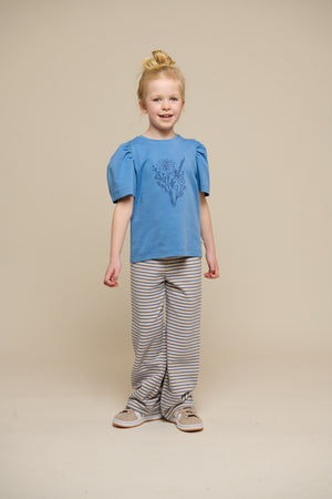 Striped Wide-leg Jersey Trousers - Tween - Blue | 100998 Emmie