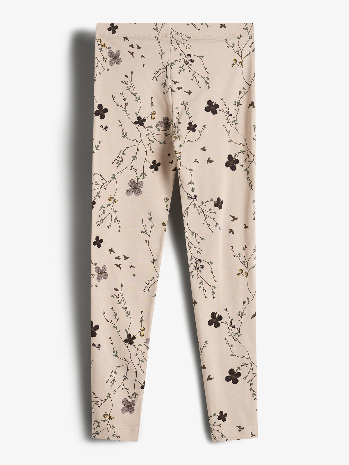 Jersey Leggings w. Floral Print - Tween - Moonlight/Purple