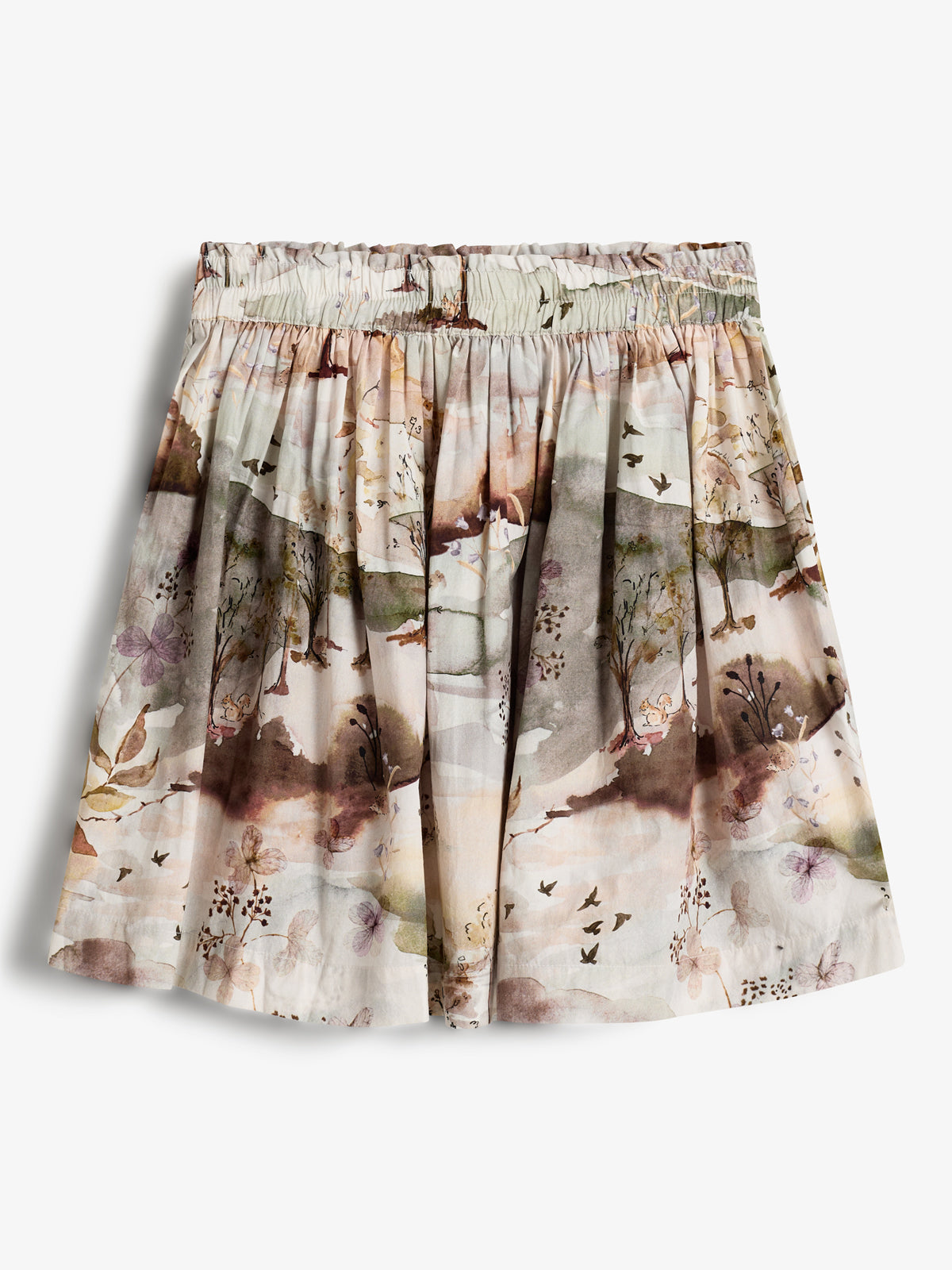 Poplin Skirt w. Scenic Print - Tween - Moonlight/Purple