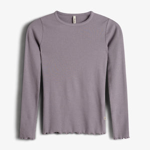 Basic Modal Long Sleeve Rib T-shirt - Tween - Dusty Purple