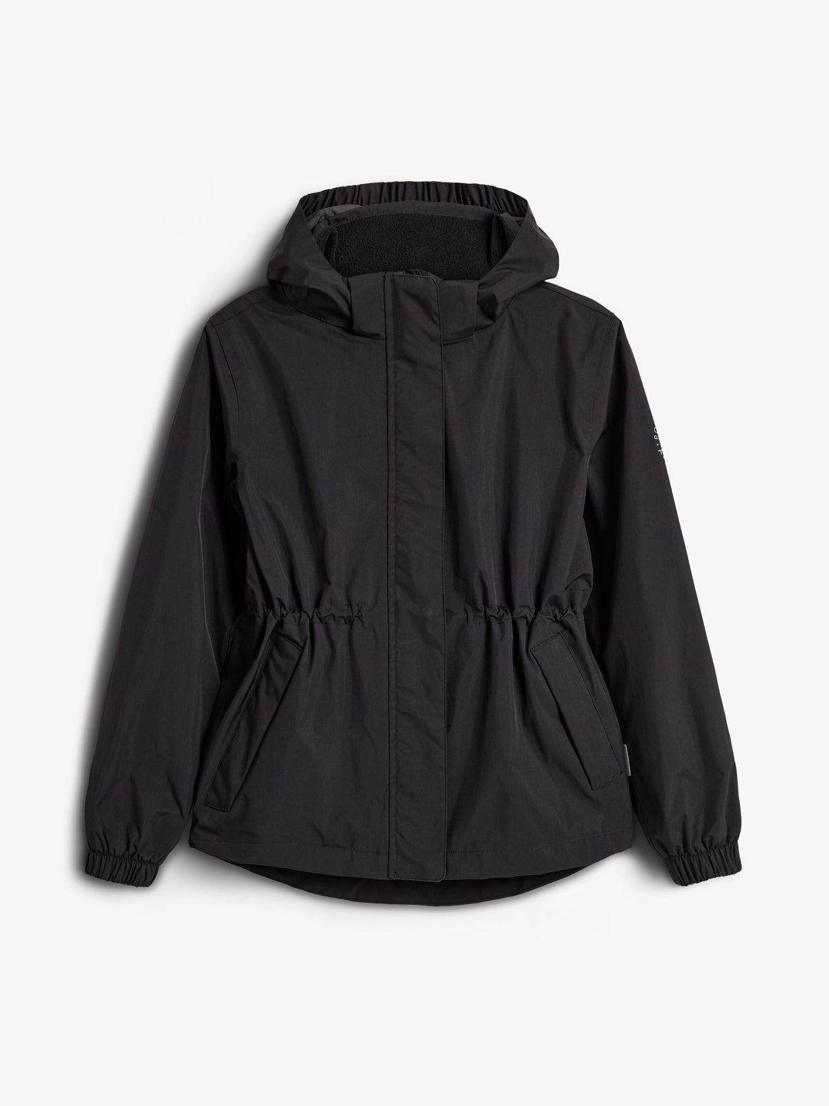 Rain Jacket w. Drawstring - Tween - Black