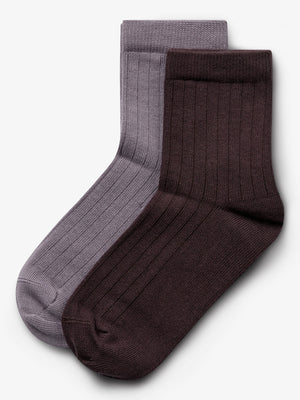 Socks 2-pack - Tween - Dusty Purple/Dark Purple