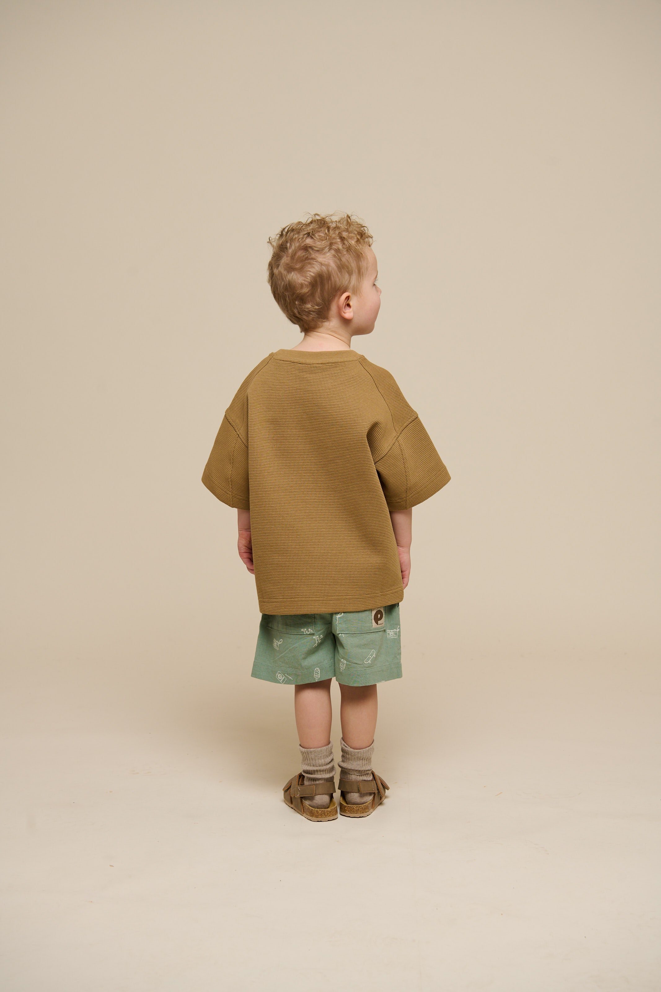 Waffle T-shirt - Kids - Khaki | 101148 Evan