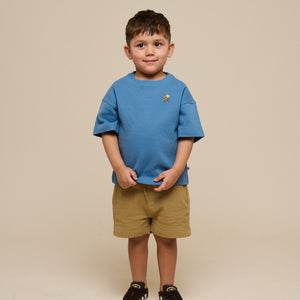 Waffle T-shirt - Kids - Dusty Blue | 101150 Evan