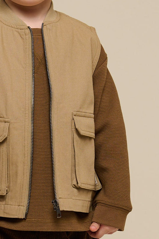 Canvas Cargo Weste - Kids - Khaki | 101128 Isack