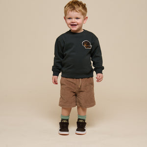Crewneck Sweatshirt - Kids - Forest Green Melange | 100892 Justin