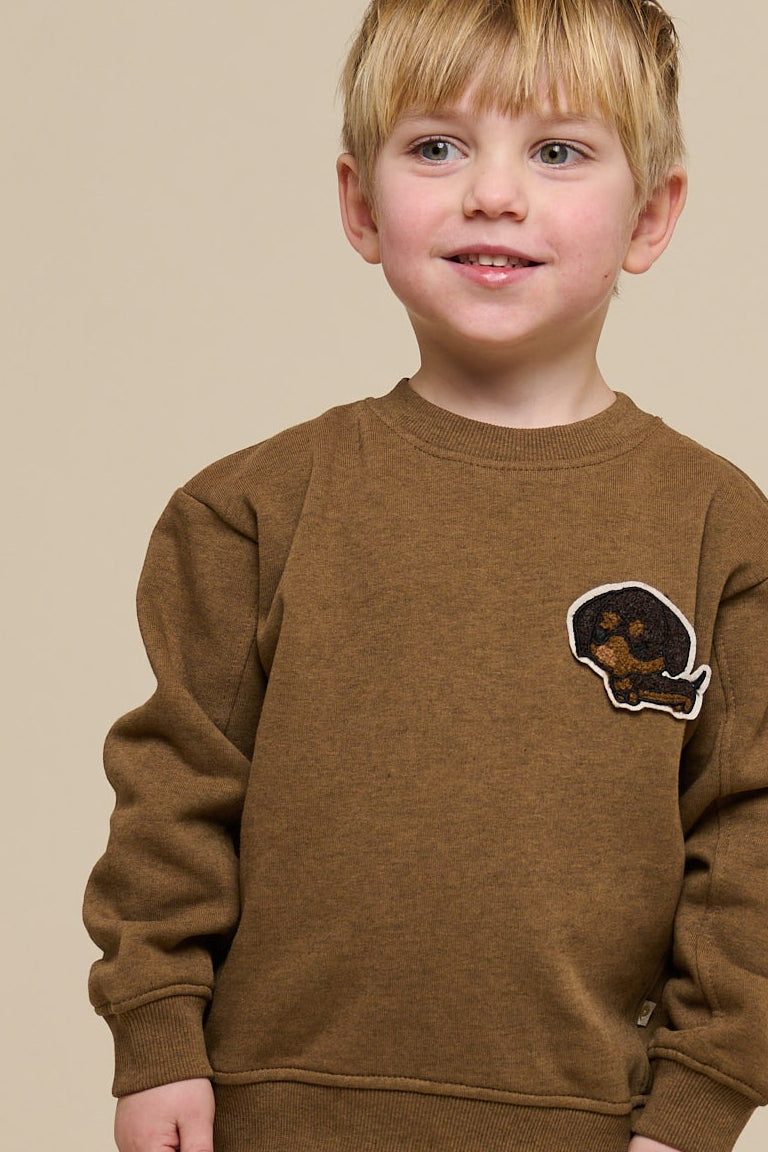 Crewneck Sweatshirt - Kids - Coffe Melange | 100890 Justin