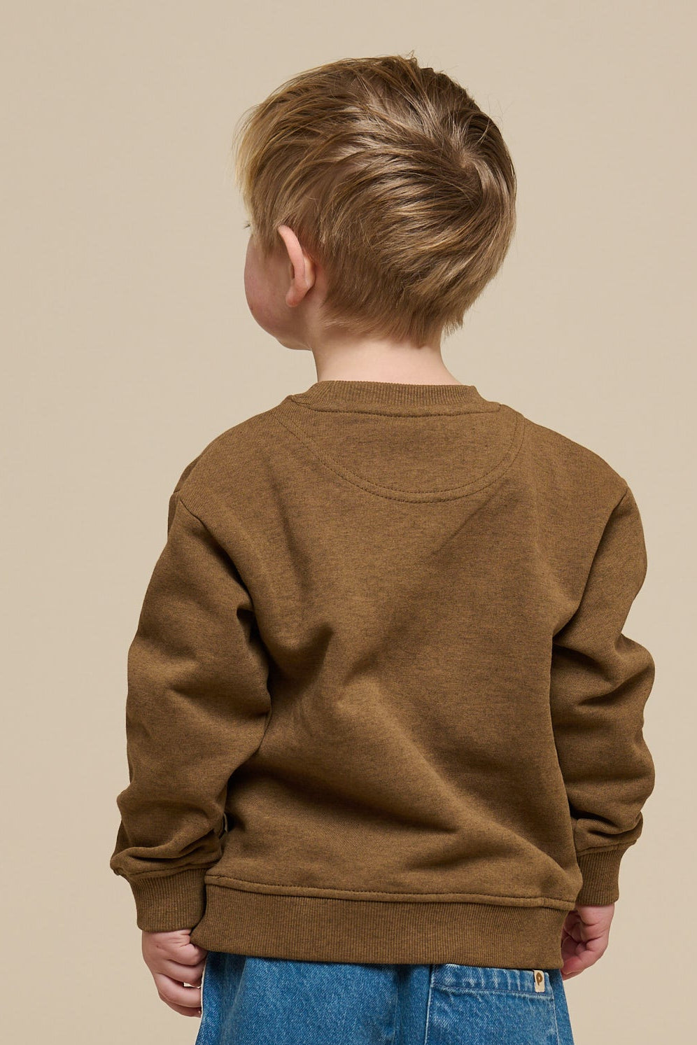 Crewneck Sweatshirt - Kids - Coffe Melange | 100890 Justin