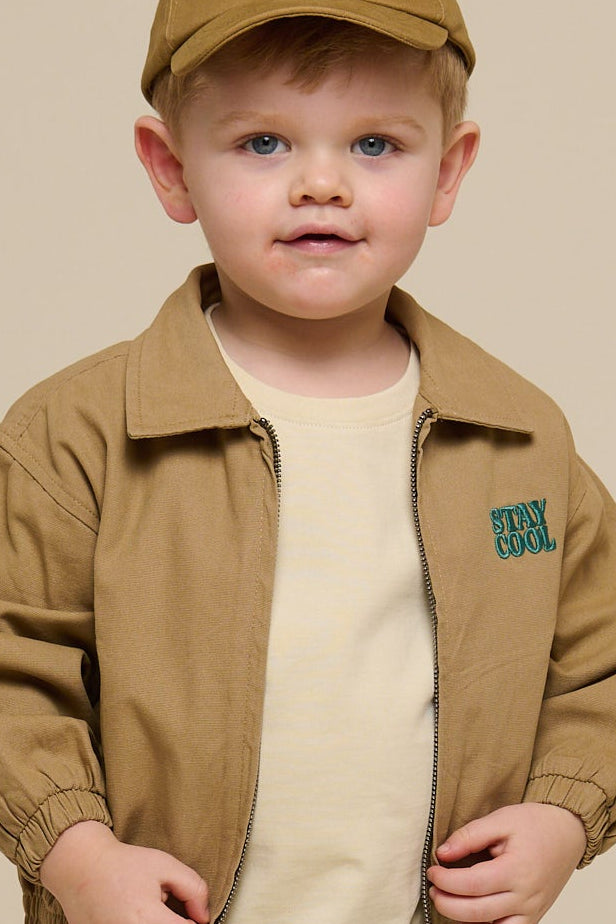 Canvas Bomber Jacket - Kids - Khaki | 101136 Isack