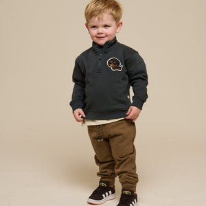 Half Zip Sweatshirt - Kids - Forest Green | 100810 Tristan