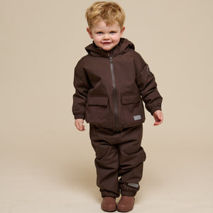 Shell Jacket with Patch Pocket - Kids - Chocolate | 100499 Luke